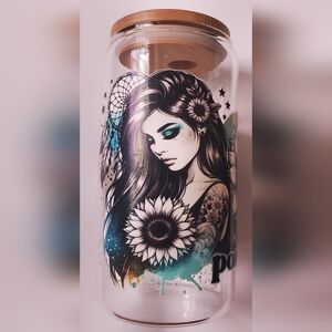 Hand pressed 20oz glass cup